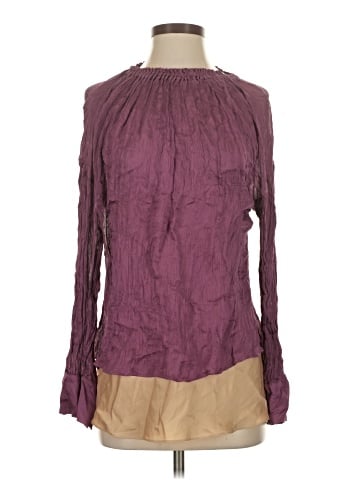 Vince. Long Sleeve Silk Top (view 1)