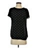 CeCe 100% Polyester Polka Dots Black Short Sleeve Top Size XS - photo 1