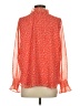 Ann Taylor LOFT 100% Polyester Orange Long Sleeve Blouse Size S - photo 2