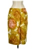 Talbots 100% Cotton Print Yellow Formal Skirt Size 4 (petite) - photo 2