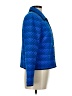 Maggy L 100% Silk Chevron-herringbone Blue Silk Blazer Size 8 - photo 4