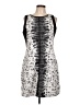Reed 100% Polyester Graphic Silver Cocktail Dress Size L - photo 1