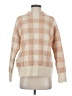 MNG Checkered-gingham Tan Pullover Sweater Size S - photo 1