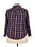 Torrid Plaid Blue Long Sleeve Button-Down Shirt Size 3X Plus (3) - photo 2