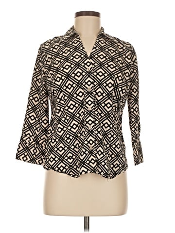 Alfani 3/4 Sleeve Button-Down Shirt (view 1)