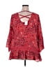 Assorted Brands 100% Polyester Red 3/4 Sleeve Blouse Size 2X - photo 2