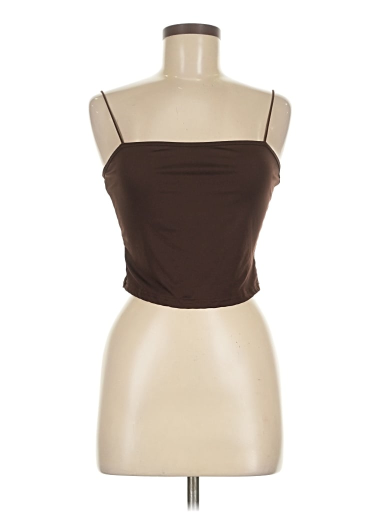Pre-owned Cider Tube Top Brown Strapless Neckline Tops