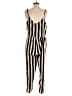 Unbranded 100% Polyester Stripes Ivory Black Jumpsuit Size M - photo 2