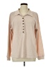 C+D+M Collection Color Block Tan Long Sleeve Blouse Size L - photo 1
