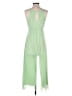 H&M 100% Polyester Solid Green Jumpsuit Size 12 - 14 - photo 2