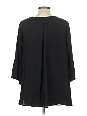 La Roque 3/4 Sleeve Silk Top (view 2)
