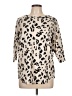 Tickled Teal Animal Print Ivory 3/4 Sleeve Blouse Size L - photo 1