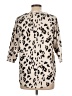 Tickled Teal Animal Print Ivory 3/4 Sleeve Blouse Size L - photo 2
