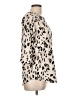 Tickled Teal Animal Print Ivory 3/4 Sleeve Blouse Size L - photo 4
