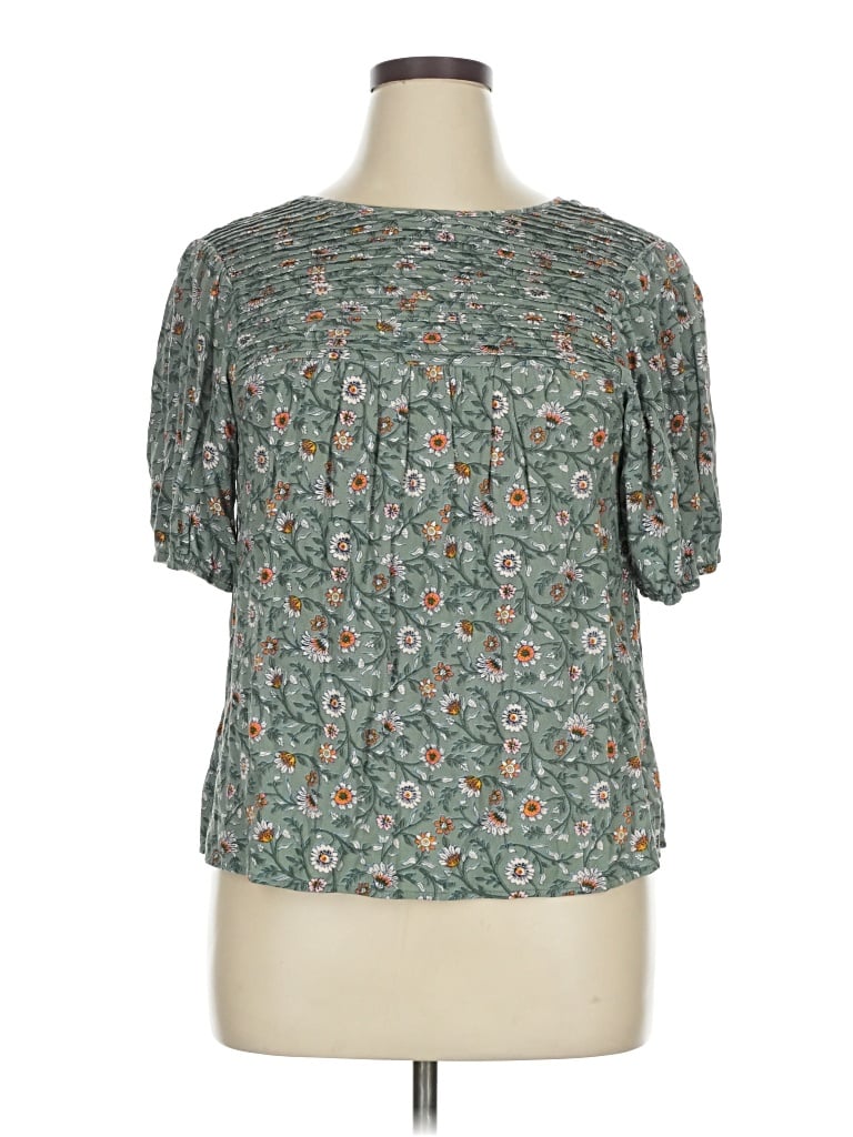 Pre-owned Mason & Belle Short Sleeve Blouse In Blue