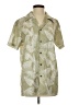 Unbranded 100% Polyester Tropical Green Short Sleeve Blouse Size S - photo 1