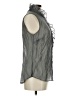CAbi Gray Sleeveless Button-Down Shirt Size M - photo 4