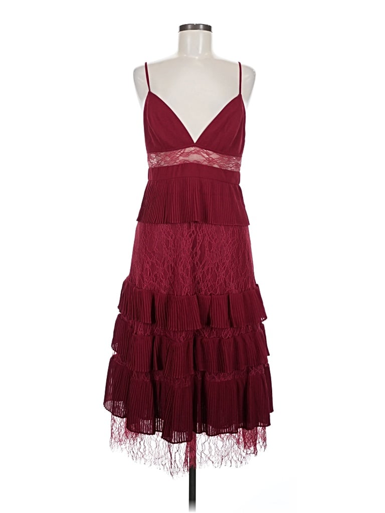 Pre-owned Fame And Partners Cocktail Dress In Burgundy
