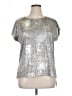 Dantelle Metallic Silver Short Sleeve Top Size XL - photo 1