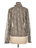 Elan 100% Polyester Animal Print Multi Color Brown Long Sleeve Blouse Size M - photo 2