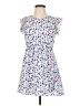 Ella Moss 100% Polyester Print White Casual Dress Size 12 - photo 1