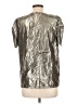 CeCe Metallic Silver Short Sleeve Top Size L - photo 2