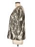 CeCe Metallic Silver Short Sleeve Top Size L - photo 5