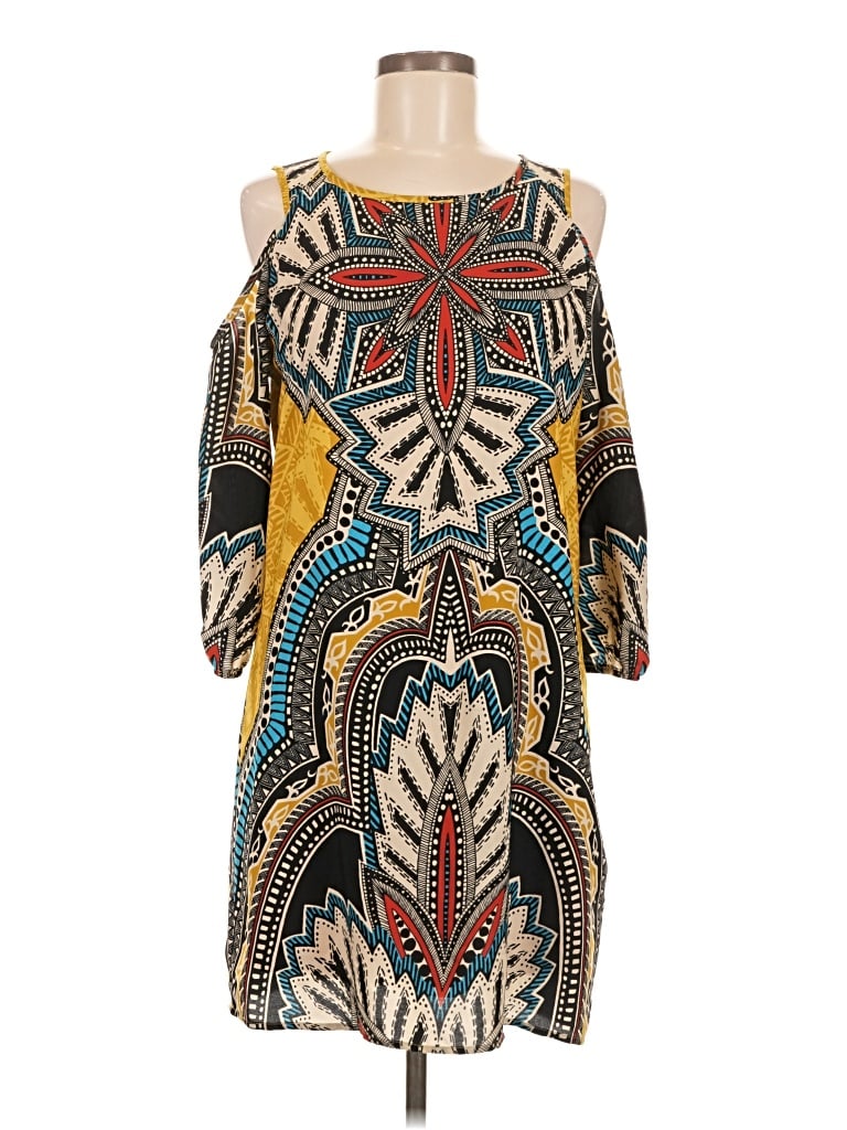 Pre-owned Pink Owl Casual Dress In Yellow