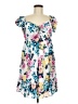Torrid 100% Rayon Floral Blue Casual Dress Size Med Plus (00) - photo 1