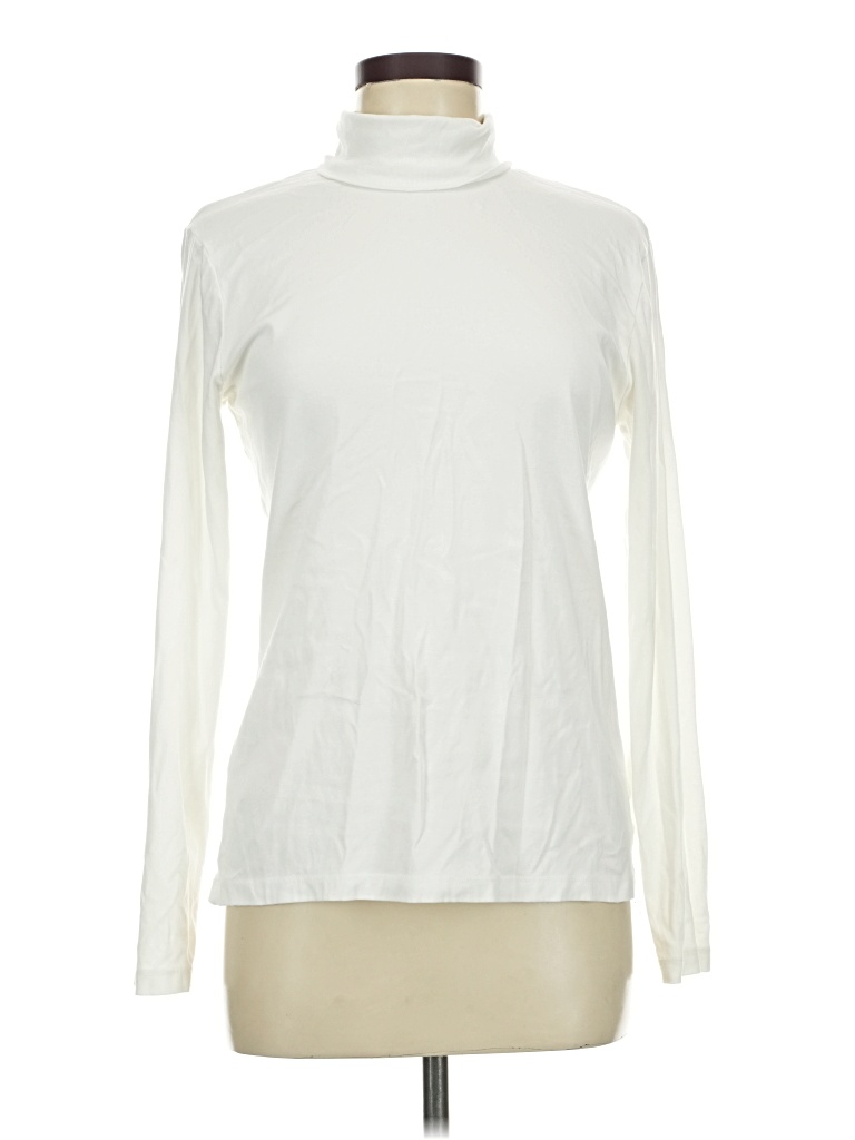 Pre-owned Time And Tru Long Sleeve Turtleneck In White