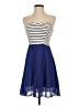 Jealous Tomato 100% Polyester Stripes Blue Casual Dress Size S - photo 1