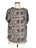 Buffalo by David Bitton 100% Polyester Animal Print Brown Short Sleeve Blouse Size L - photo 1