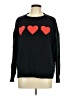 Shein Curve 100% Acrylic Hearts Black Pullover Sweater Size 12 Plus (0) - photo 1