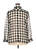 Faded Glory 100% Polyester Checkered-gingham Gray Long Sleeve Blouse Size XXL - photo 2