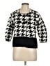 Worthington Houndstooth Black Pullover Sweater Size L - photo 1