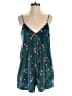 Three Days 100% Rayon Floral Teal Romper Size S - photo 1