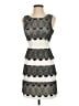 BCBGMAXAZRIA 100% Recycled Polyester Chevron-herringbone Gray Cocktail Dress Size 0 - photo 1