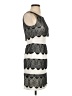 BCBGMAXAZRIA 100% Recycled Polyester Chevron-herringbone Gray Cocktail Dress Size 0 - photo 4