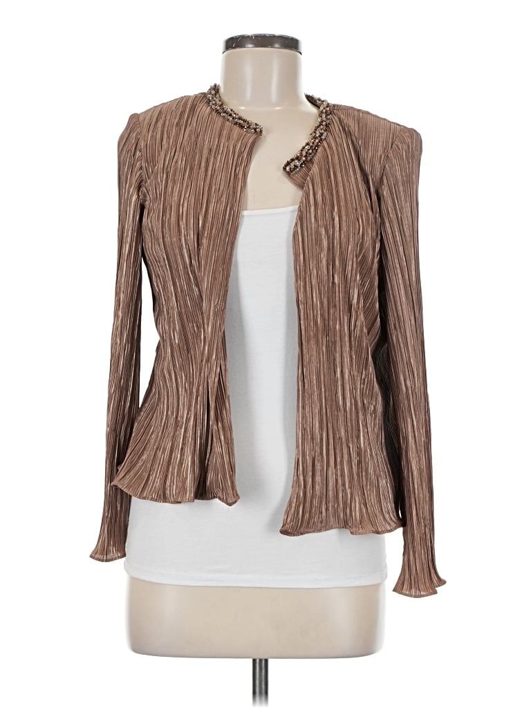 Pre-owned Jessica Howard Long Sleeve Blouse In Brown