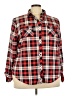 Passport 100% Polyester Plaid Red Long Sleeve Blouse Size 3X - photo 1