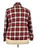Passport 100% Polyester Plaid Red Long Sleeve Blouse Size 3X - photo 2