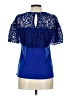 Rise & Bloom Blue Short Sleeve Blouse Size L - photo 2