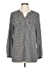 Norm Thompson Polka Dots Silver Long Sleeve Blouse Size L - photo 1