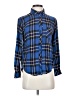 Rails 100% Rayon Plaid Blue Long Sleeve Button-Down Shirt Size S - photo 1