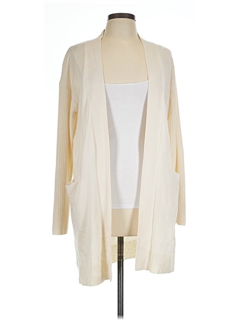 Pre-owned Theory Cashmere Cardigan Sweater In White