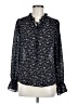 Net Collection 100% Polyester Floral Blue Long Sleeve Blouse Size 8 - photo 1