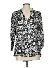 Monday Fun 100% Rayon Animal Print Silver 3/4 Sleeve Blouse Size L - photo 1