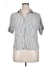 Universal Thread 100% Rayon Stripes Silver Short Sleeve Blouse Size XL - photo 1