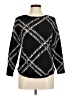Chico's Argyle Stripes Black Pullover Sweater Size Med (1) - photo 1