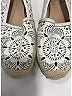 Burberry 100% Leather Paisley Silver White Perforated Leather Espadrilles Size EU 36 - photo 5